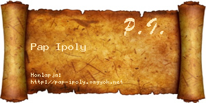 Pap Ipoly névjegykártya